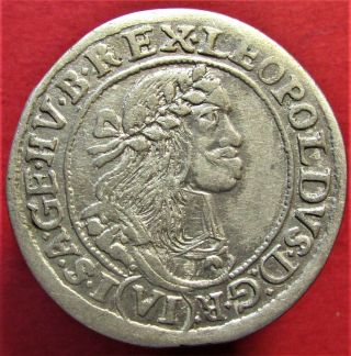 Silver Coin Hungary Leopold I (1658 - 1705) 6 Kreuzer,  1668 Kb,  Krzemnica