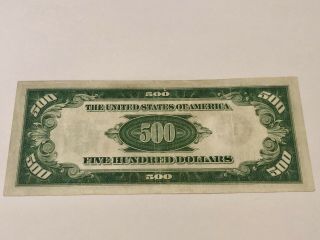 1934 Federal Reserve Note $500 Dollar Bill San Francisco L00068870A - Rare 2