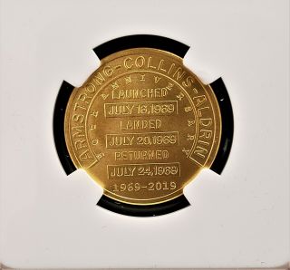 2019 1/2 oz Apollo 11 Robbins Restrke First Day of Production Gold NGC PR 70 6