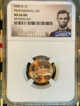 2009 D Professional Life Lincoln 1c,  Ngc Certified Ms 66