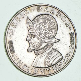 Silver - World Coin - 1953 Panama 1/2 Balboa - World Silver Coin - 12.  8g 701