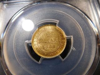 P9 Canada Newfoundland 1888 GOLD $2 D - 3 Dot L&R of NFLD PCGS MS - 61 3