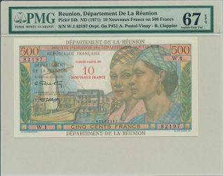 Départment De La Réunion Reunion 10 Nouveaux Francs Nd (1971) Pmg 67epq