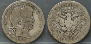 Usa - America : Barber Quarter Dollar 1909 O - 25 Cents 1909 O - Rare