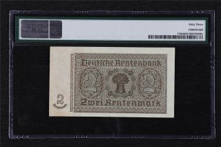 1937 Germany Reichsbanknote 2 Rentenbank Pick 174b PMG 63 Choice UNC 2