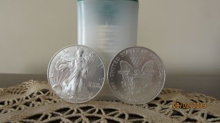 1996 American Silver Eagle Roll Of 20 Coins - Lightly Marked.