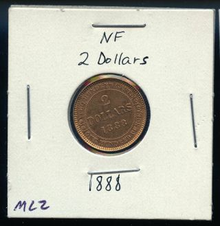 1888 Newfoundland $2 Gold Au Or Better Co66