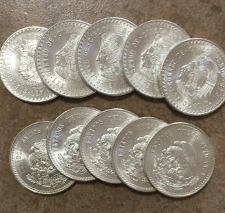 20 Uncirculated 1948 Mexico Silver Coins Cinco Pesos Cuauhtemoc
