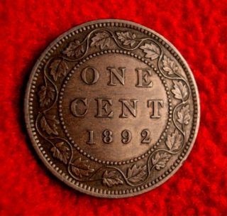 1892 Canada Large Cent Copper Victoria Rare
