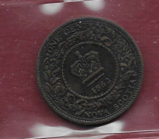 1862 Nova Scotia Large Cent - Graded 2