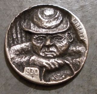 Deep Carved Hobo Nickel,  Sometimes The Train Is Late