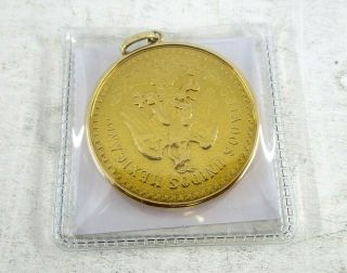 1947 Mexican 50 Peso Gold Coin in 14K Gold Pendant Holder 45.  1 gr.  Porus Jewelry 3