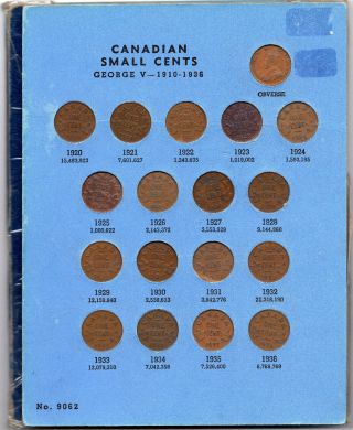 Complete Set Of Canadian Small Cents 1920 - 1972 W/all Keys