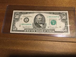 1981 $50.  00 Error Note,  Rare Type Set Us Currency.  One Of A Kind.