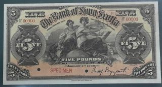 Canada / Jamaica 5 Pounds 1900 Pick S 132as Choice Uncirculated Specimen