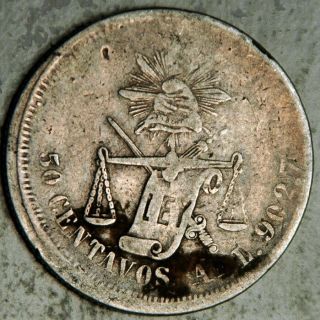 Mexico Silver 50 Centavos 1875 A - L (alamos) First Date