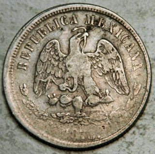 MEXICO SILVER 50 CENTAVOS 1875 A - L (ALAMOS) FIRST DATE 2