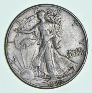 Xf,  1942 Walking Liberty 90 Silver Us Half Dollar - Coin 816
