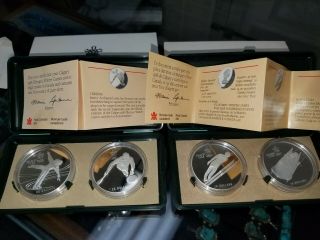 Four (4) 1988 Canadian Calgary Olympic Silver Coin $20 Winter Games