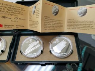 FOUR (4) 1988 CANADIAN CALGARY OLYMPIC SILVER COIN $20 WINTER GAMES 2