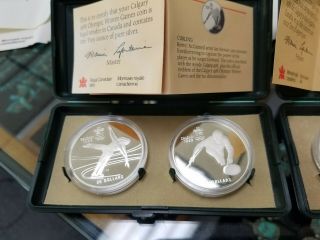 FOUR (4) 1988 CANADIAN CALGARY OLYMPIC SILVER COIN $20 WINTER GAMES 3