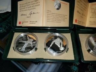 FOUR (4) 1988 CANADIAN CALGARY OLYMPIC SILVER COIN $20 WINTER GAMES 4