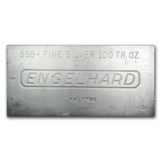100 Oz Silver Bar - Engelhard - Sku 62130