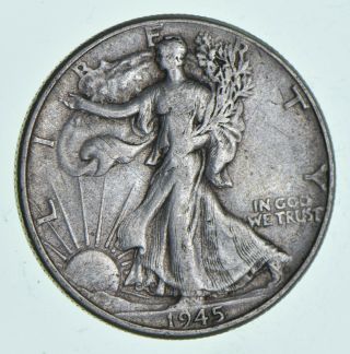Xf,  1945 Walking Liberty 90 Silver Us Half Dollar - Coin 813