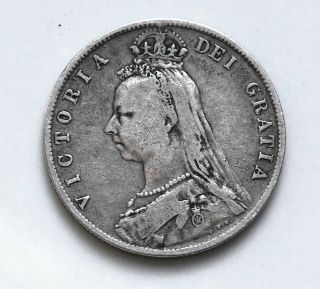 1892 Queen Victoria Uk England Sterling Half Crown