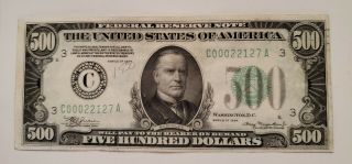 1934 Us $500 Five Hundred Dollar Federal Reserve Note Philadelphia Au Details