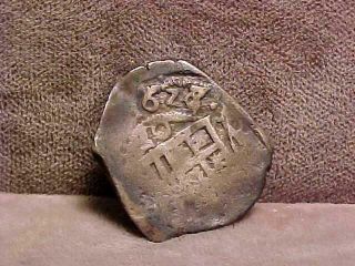 Mexico 1 Real Silver Cob Coin 1628/7 - Unlisted Date