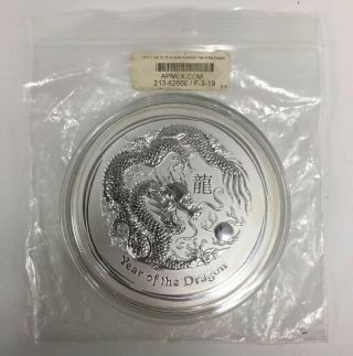 Apmex 2012 1 Kilo 32.  15oz.  999 Silver Elizabeth Ii Australian Year Of The Dragon