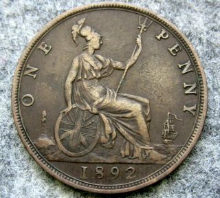 Great Britain Queen Victoria 1892 One Penny