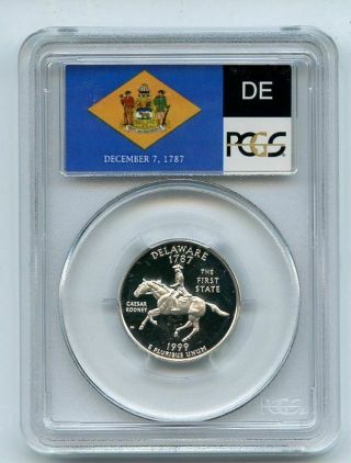 1999 S 25c Silver Delaware Quarter Pcgs Pr69dcam
