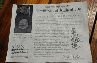 Atocha Shipwreck Coin 4 Reales Grade 2 Potosi w/ and stamped Signature 5