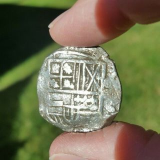 Atocha Shipwreck Coin 4 Reales Grade 2 Potosi w/ and stamped Signature 6