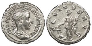 Roman Imperial Gordian Iii Ar Antoninianus 238 - 244 A.  D.  Ef Aeqvitas Avg