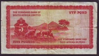 SOUTH WEST AFRICA 1942 £5 STANDARD BANK BANKNOTE 2