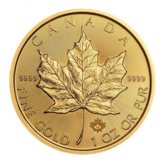 1 Oz Gold Canadian Maple Leaf Coin,  Random Year And