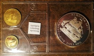1977 Bermuda Sailing Ship Gold $100,  $50,  Silver Jubilee $25 Proof Set (9900)