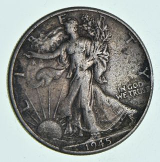 Xf,  1945 Walking Liberty 90 Silver Us Half Dollar - Coin 801