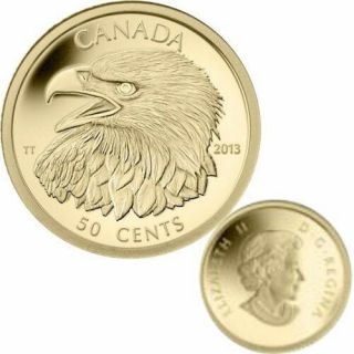 2013 Canada Bald Eagle 1/25 Ounce Pure Gold Coin