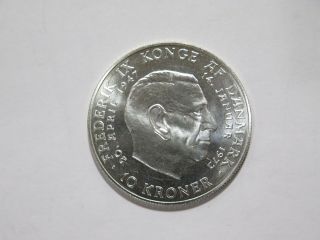 Denmark 1972 10 Kroner Silver World Coin ✮cheap✮