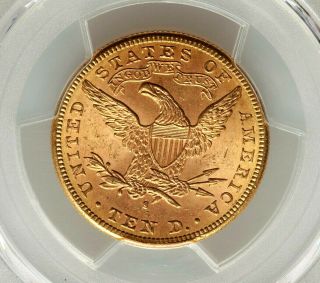 1886 - S $10 MS - 63 PCGS Gold Liberty Head Eagle United States Coin. 2