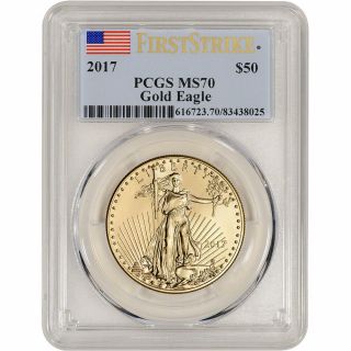 2017 American Gold Eagle (1 Oz) $50 - Pcgs Ms70 - First Strike