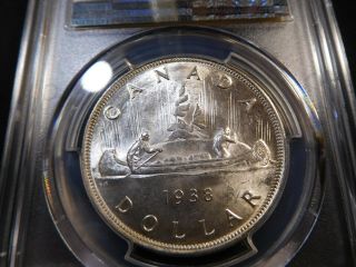 Q57 Canada 1938 Silver Dollar PCGS MS - 63 2