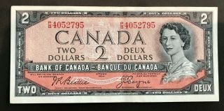1954 Bank Of Canada $2 Dollar Bank Note P/b Beattie - Coyne 4052795