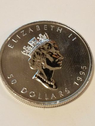 1 Oz Unc Canadian Platinum Maple Leaf $50 Coin (1995year).  9995 Fine Platinum