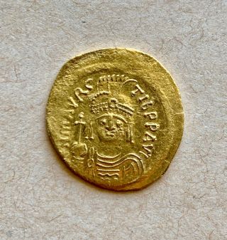 Gold Solidus Of Maurice Tiberius (582 - 602).  Constantinopolis (583 - 601).