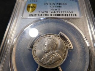 Q49 Canada 1922 5 Cents Near " S " Pcgs Ms - 64